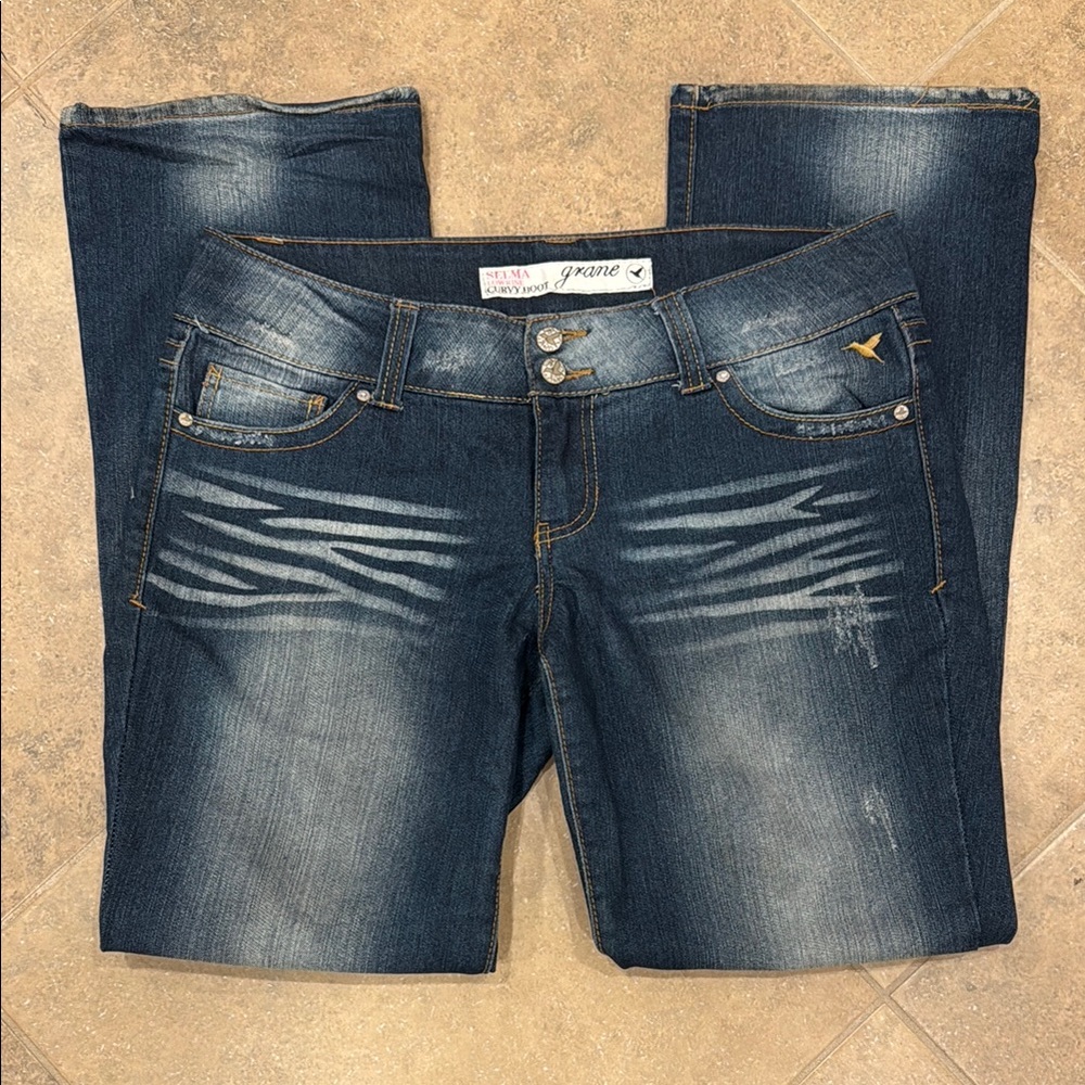 Grane Dark Blue Straight Leg Jeans